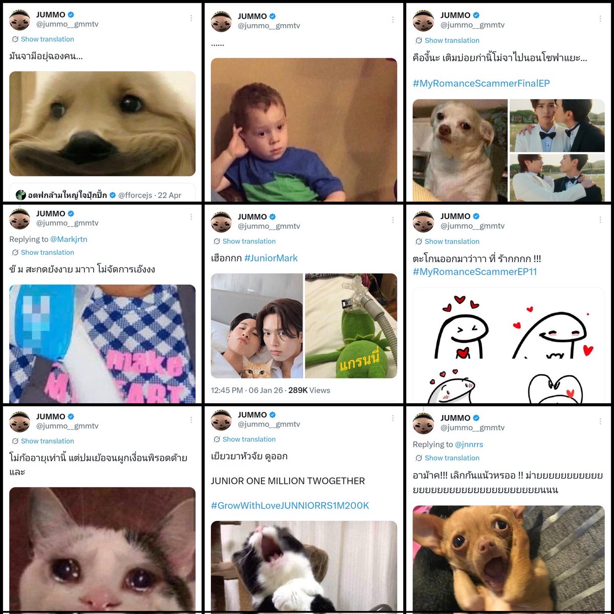 dearjumark's tweet photo. jummo and his meme collection 😭😭😭😭 https://t.co/j04GGGa47S