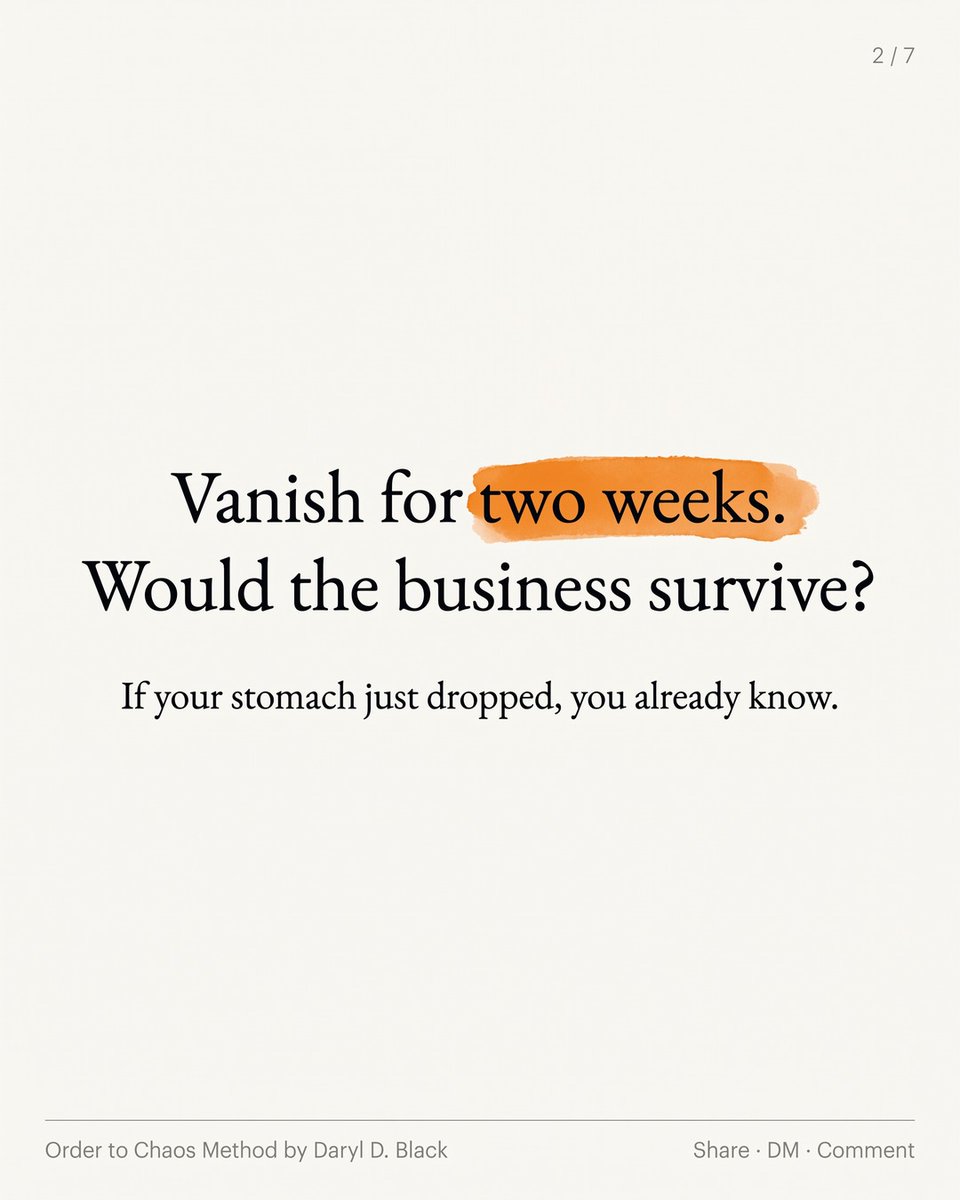 DarylDBlack's tweet photo. You're not the leader of your company. You've become its operating system — the Human API every decision routes through. You can't be cloned, and you crash the moment you take a holiday. That's not discipline. It's a systems problem. https://t.co/ACBXQH8dRd https://t.co/CoazpZcub9