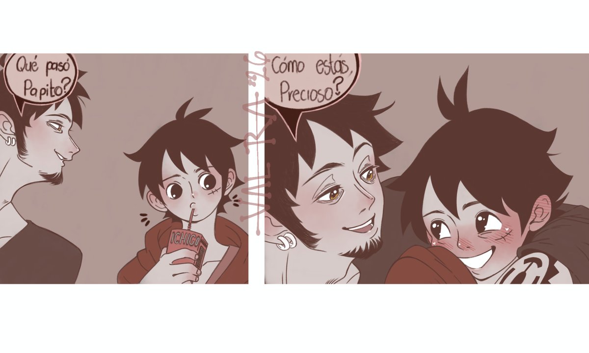 00_ValRa_00's tweet photo. Luffy ni de pedo es tímido pero tengo el headcanon de que si Law le habla así todo ñero el Minion ese se chivea //// https://t.co/C6viYxjTv8