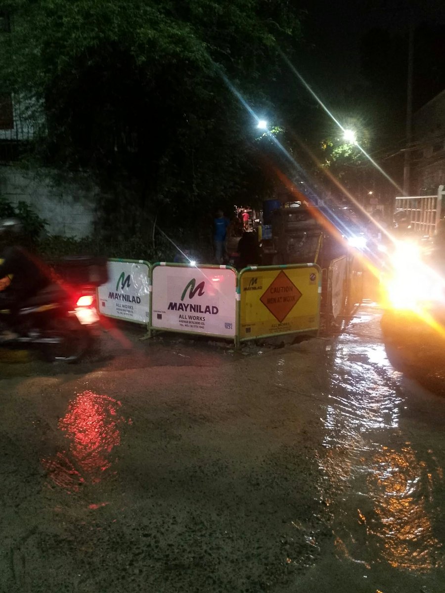 MMDA's tweet photo. TRAFFIC ADVISORY as of 6:40 PM: 
Motorists are advised to expect slow moving traffic along Mindanao Ave. (Congressional to Quirino northbound) and NLEX Smart Connect to Mindanao Quirino southbound due to ongoing Maynilad emergency line repair at Kingspoint Bagbag, Quezon City and roadworks along the NLEX C5 Connector in the area.
MMDA Mobile and Cycle Units have been coordinated and deployed for traffic augmentation and management along Mindanao Ave. #mmda