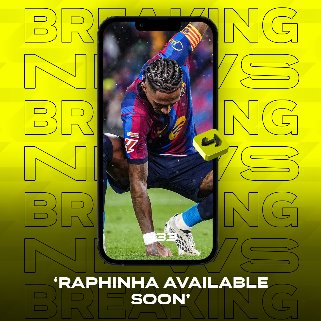433's tweet photo. 🚨 'An update on Raphinha's injury' 👀

Full article here:
https://t.co/CPgkLuc1I8

Get the football you love.
Get the 433 App. https://t.co/w6BFd979hG