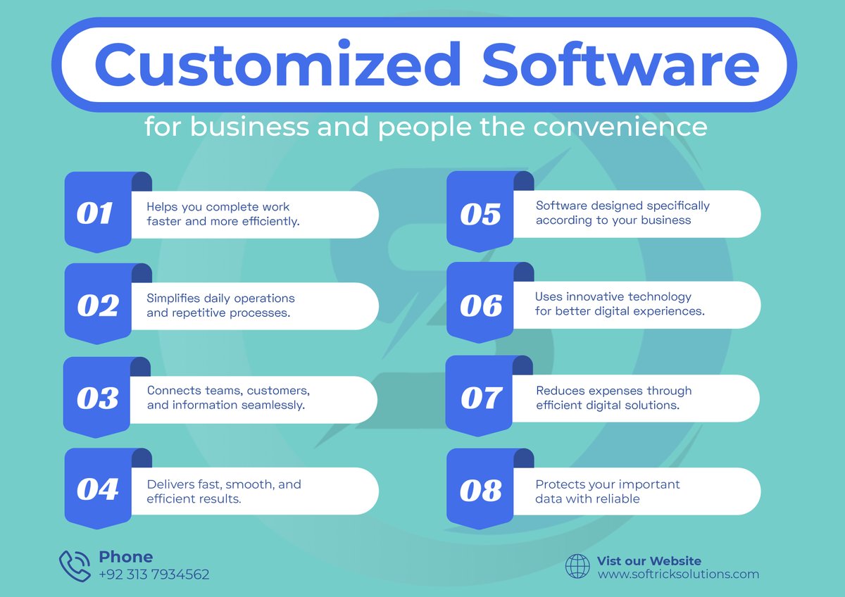 softriksolution's tweet photo. Our customized software solutions can help you:
✅ Automate repetitive processes
✅ Connect teams and information
✅ Reduce operational costs
📱 Contact us: info@softricksolutions.com
#SoftrickSolutions #CustomSoftware #SoftwareDevelopment #BusinessAutomation #BusinessSolutions https://t.co/KVfO0eTIsu