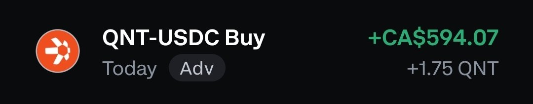 FRULK27's tweet photo. I had to take advantage of this $QNT correction π
Thanks for the dip :)
1.75 QNT now out of circulation π»
#Trillions #NetworkOfNetworks #KnowWhatYouHold #SupplySqueeze #NFA https://t.co/c3FYTEtFcr