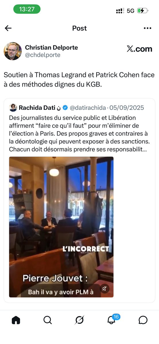 EugenieBastie's tweet photo. Bonjour @chdelporte 
Pourquoi les méthodes de l’incorrect vous paraissent « dignes du KGB » et celles de Mediapart dignes du « droit à l’information » 🤔? https://t.co/isx7L5goy9