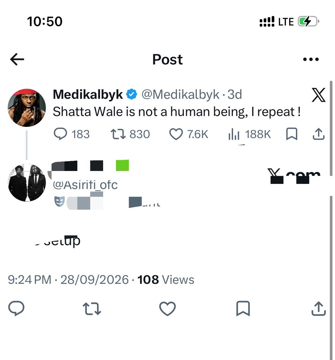 Asirifi_ofc's tweet photo. I think Medikal is correct because no human being will do this Borla and call it a verse
Shatta wale need lashes https://t.co/VyTbt6Ovun
