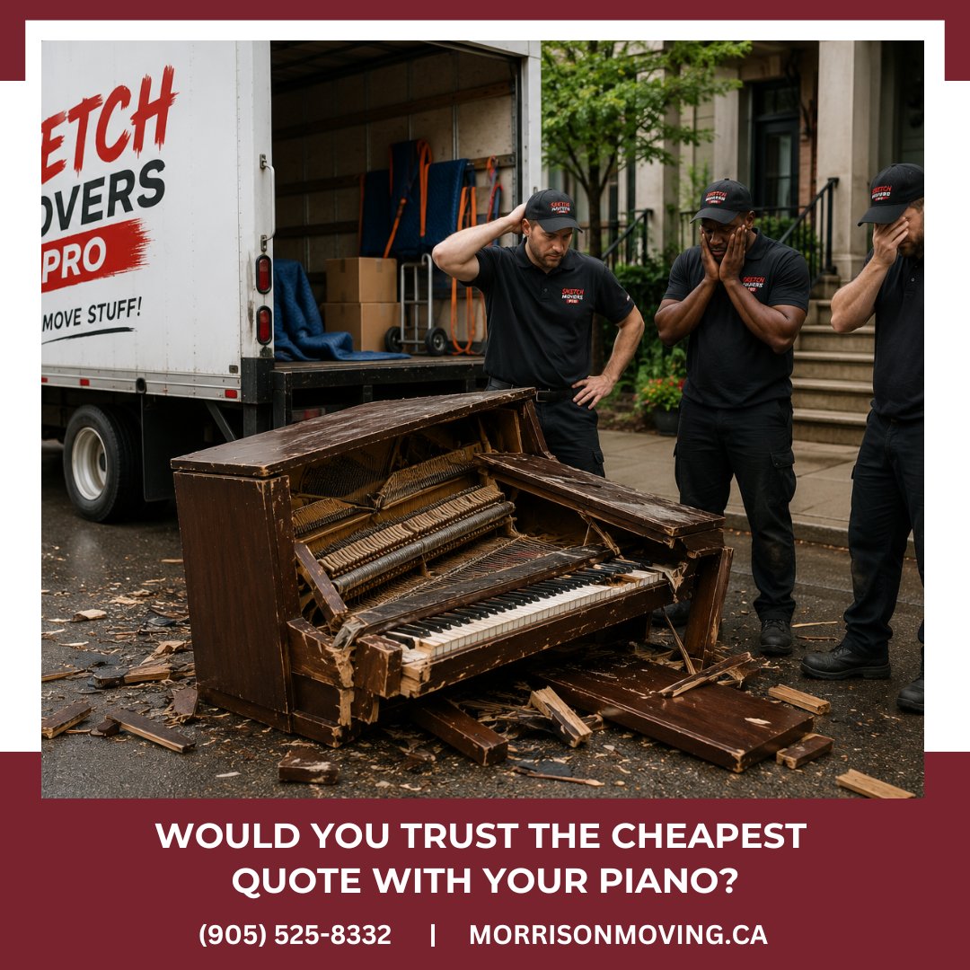 MorrisonMoving's tweet photo. Moving a piano takes more than muscle. Before choosing a mover, ask if they have specialized equipment, trained crews, and experience with pianos. The cheapest quote isn't always the best value. https://t.co/ZdYMuBPV2a 
#PianoMoving #HamiltonMovers https://t.co/TdHgREKWF5