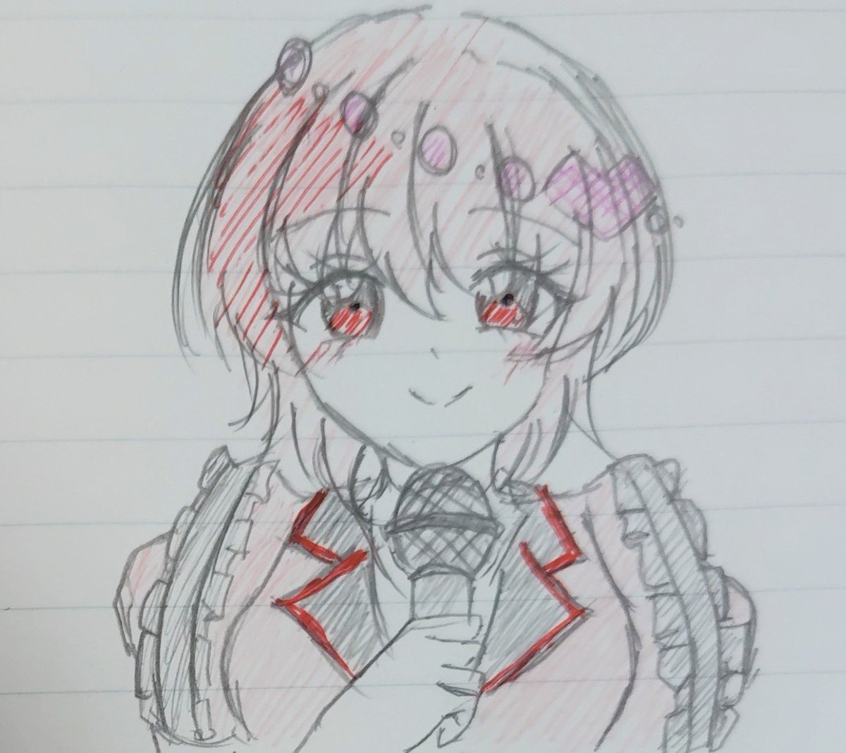 drawing_FA's tweet photo. 旧ビジュバハート落書き🎤❤ https://t.co/eK8ADtVtTX