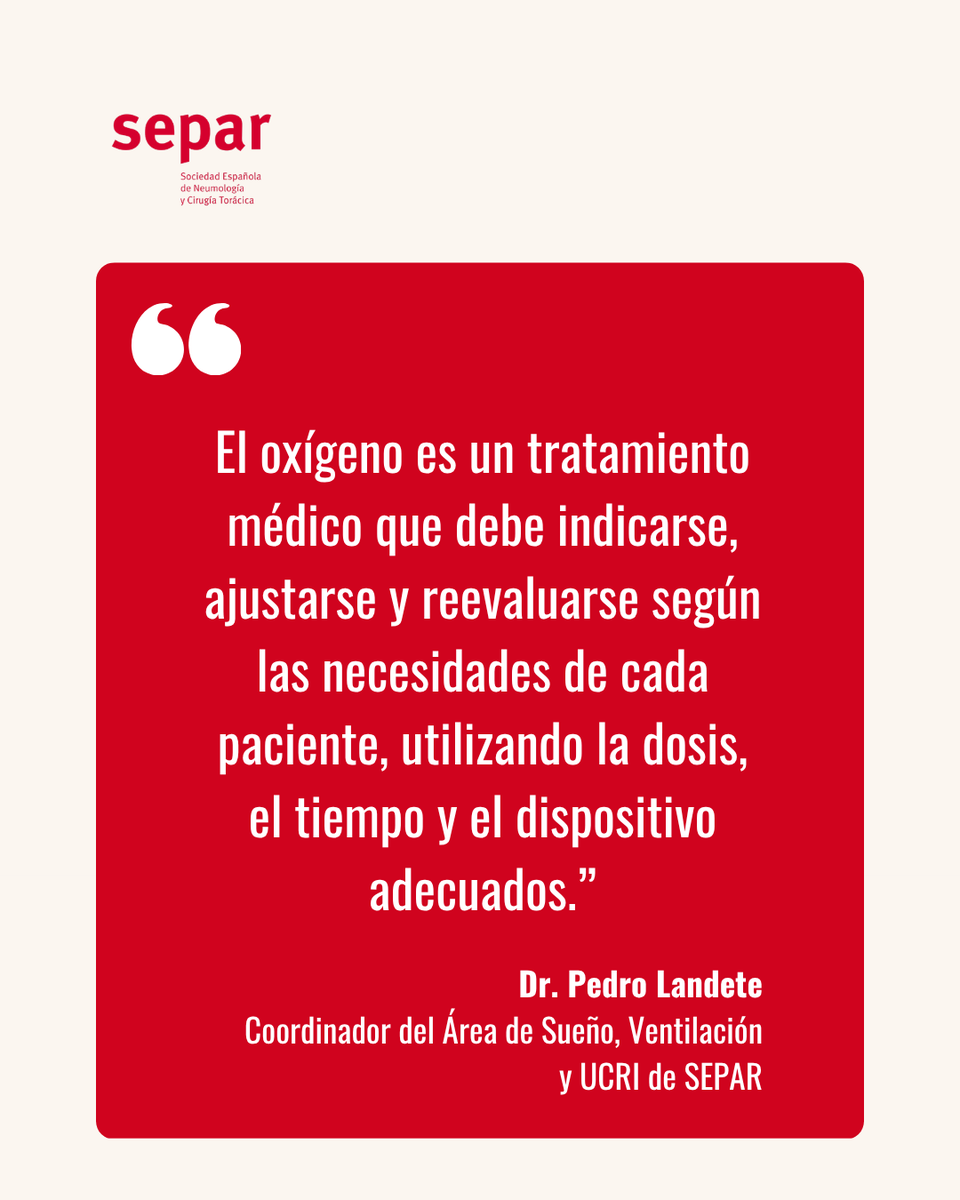 SeparRespira's tweet photo. 🌐2 de octubre / Día Mundial del Oxígeno

Desde #SEPAR destacamos la importancia de seguir avanzando hacia una atención integral para las personas que necesitan oxigenoterapia, teniendo en cuenta sus necesidades y su día a día. 🫁

👉 https://t.co/nf50O2vw41

#SaludRespiratoria https://t.co/ILwbSziahA