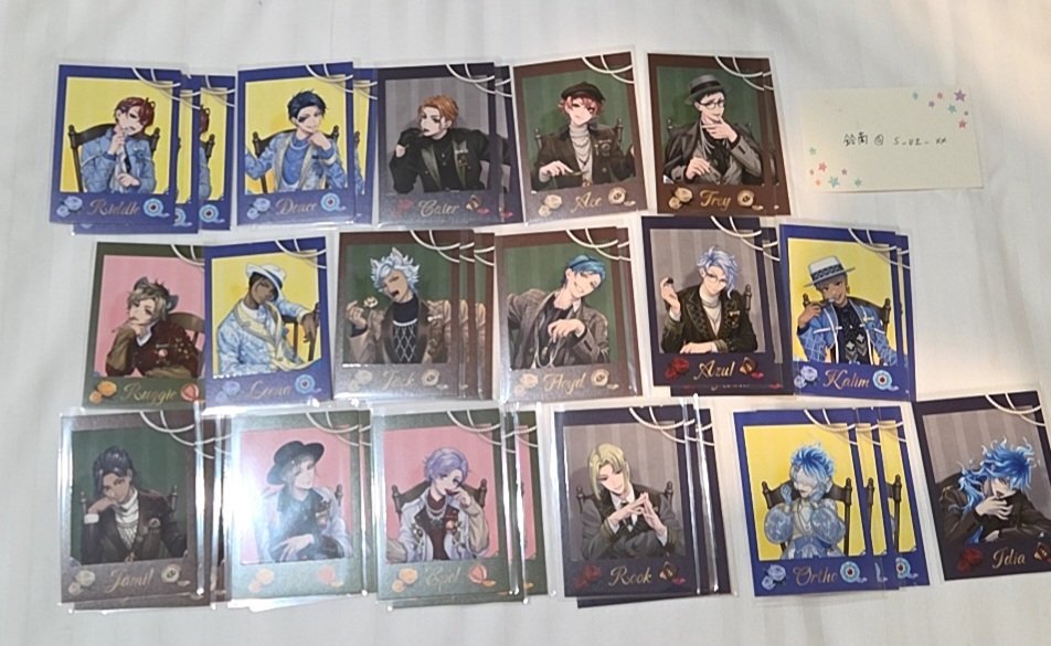 s_uz_xx's tweet photo. ツイステ ボンボニエール カードコレクション 交換 

譲   画像参照

求  マレウスジェイド 

 郵送交換または3日難波手渡し可能です。

お気軽にお声掛けください https://t.co/cZGg92EPGl