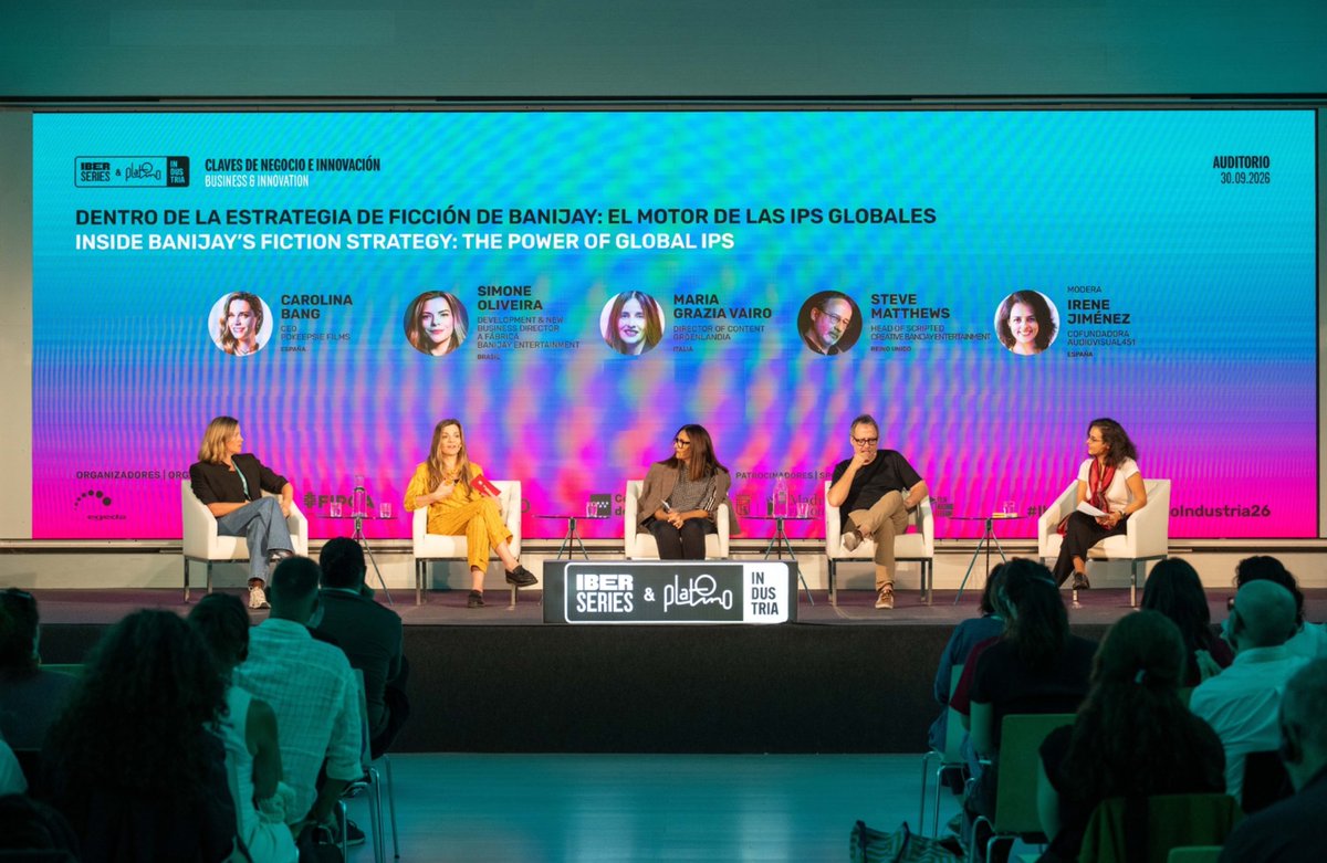 iberseries_pi's tweet photo. Así fue “Dentro de la estrategia de ficción de Banijay: el motor de las IPs globales” 🎬🌍

#IberseriesyPlatinoIndustria26 https://t.co/WwoHDrDg01