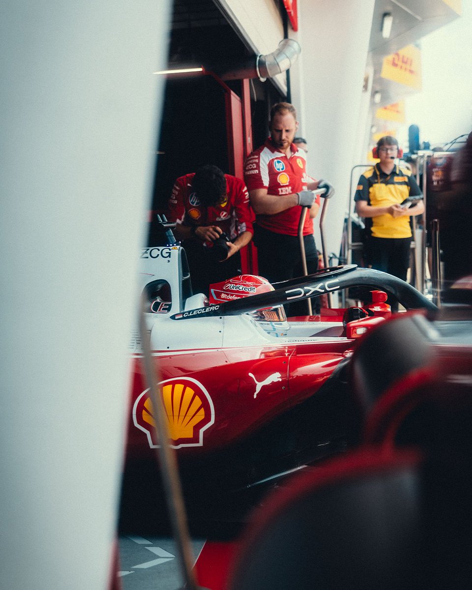 ScuderiaFerrari's tweet photo. It’s humid out here 🥵 https://t.co/uVINBRLFUW