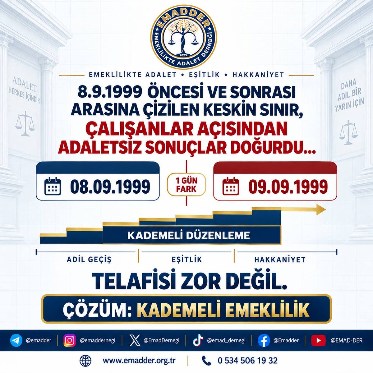 munlu184118's tweet photo. Bir tarih sınırı yüzünden yıllarımızı kaybediyoruz! Alın terimizin karşılığı, yıllarca süren bekleyiş olmamalı!

Sayın milletvekilleri, Kademeli Emeklilik için Mecliste çözüm üretin!

@EmadDernegi
#KademeMeclisinİşi https://t.co/67WxByehta