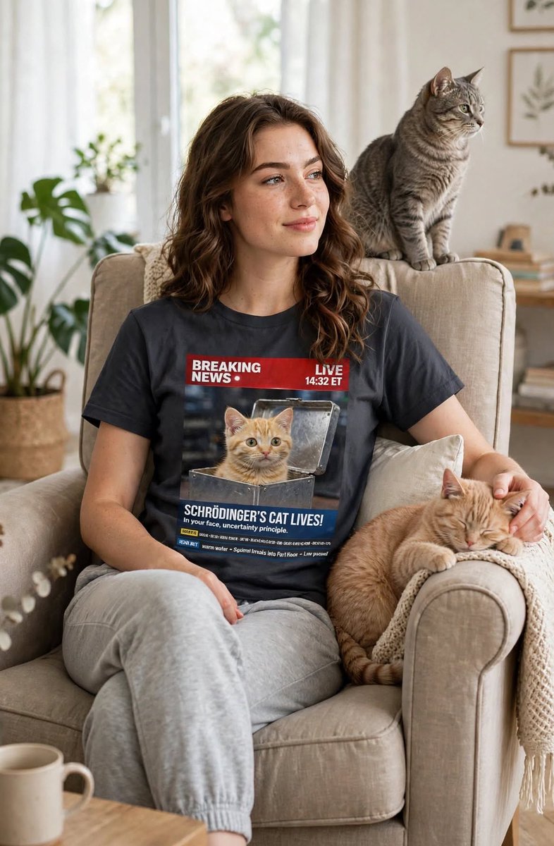 akostjuk's tweet photo. SCHRÖDINGER’S CAT LIVES!
Get it here:
https://t.co/ctvlEicKCN
and here:
https://t.co/5dvhpKSyKO

#schrodingerscat #breakingnews #funnycat #funnyposts #tshirtdesign #teepublic #redbubble #aleksandarkostjuk https://t.co/8czqLGr1jF