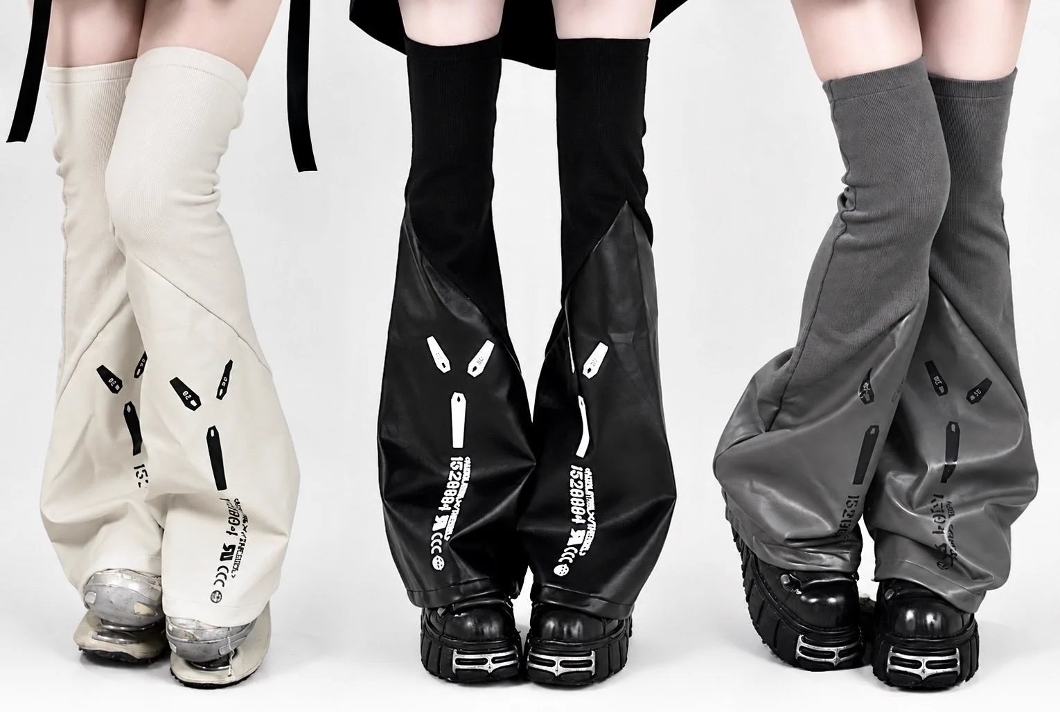 HIDOLATRAL THEODOL レッグウォーマー 灰色 X-এ HIDOLATRAL THEODOL: 