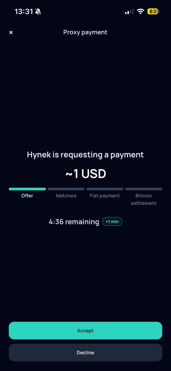 matthewvuk2's tweet photo. . @HynekJina just sent me $1 of Cashu to pay a Czech bank account for him, in the @LinkyFit demo

The “proxy payments” feature is where I can be privately reimbursed for making fiat payments for others.

@btcplusplus https://t.co/iKWk8quA6e