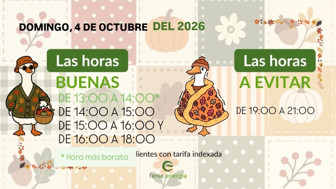 fenieenergia's tweet photo. 🟢 ¡Aquí las tienes! #LasBuenasHoras de hoy para ayudarte con tu factura. #FeníeEnergía https://t.co/oAyefVtLZa