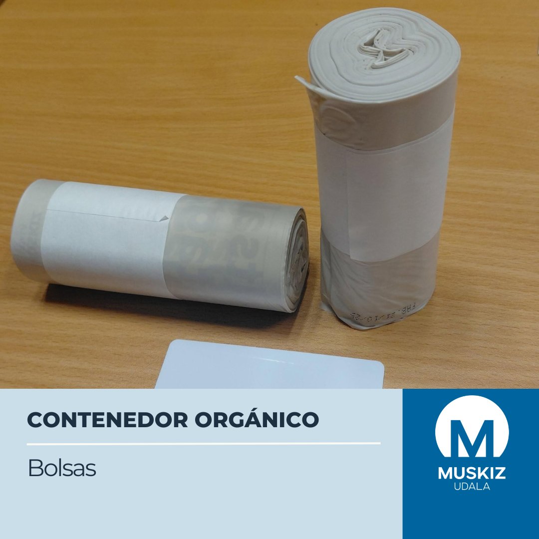 Muskiz's tweet photo. 📌 OHARRA: EDUKIONTZI ORGANIKOKO POLTSEN BANAKETA

👉🏻 Datorren asteartetik aurrera, urriaren 6tik aurrera, edukiontzi organikorako poltsak Udaletxean banatuko dira, egun berean eta betiko ordutegi berean.

⏩ Asteartea eta Osteguna
⏩ 10:00etatik 13:00etara

#Muskiz https://t.co/MQxdL3Pg3X