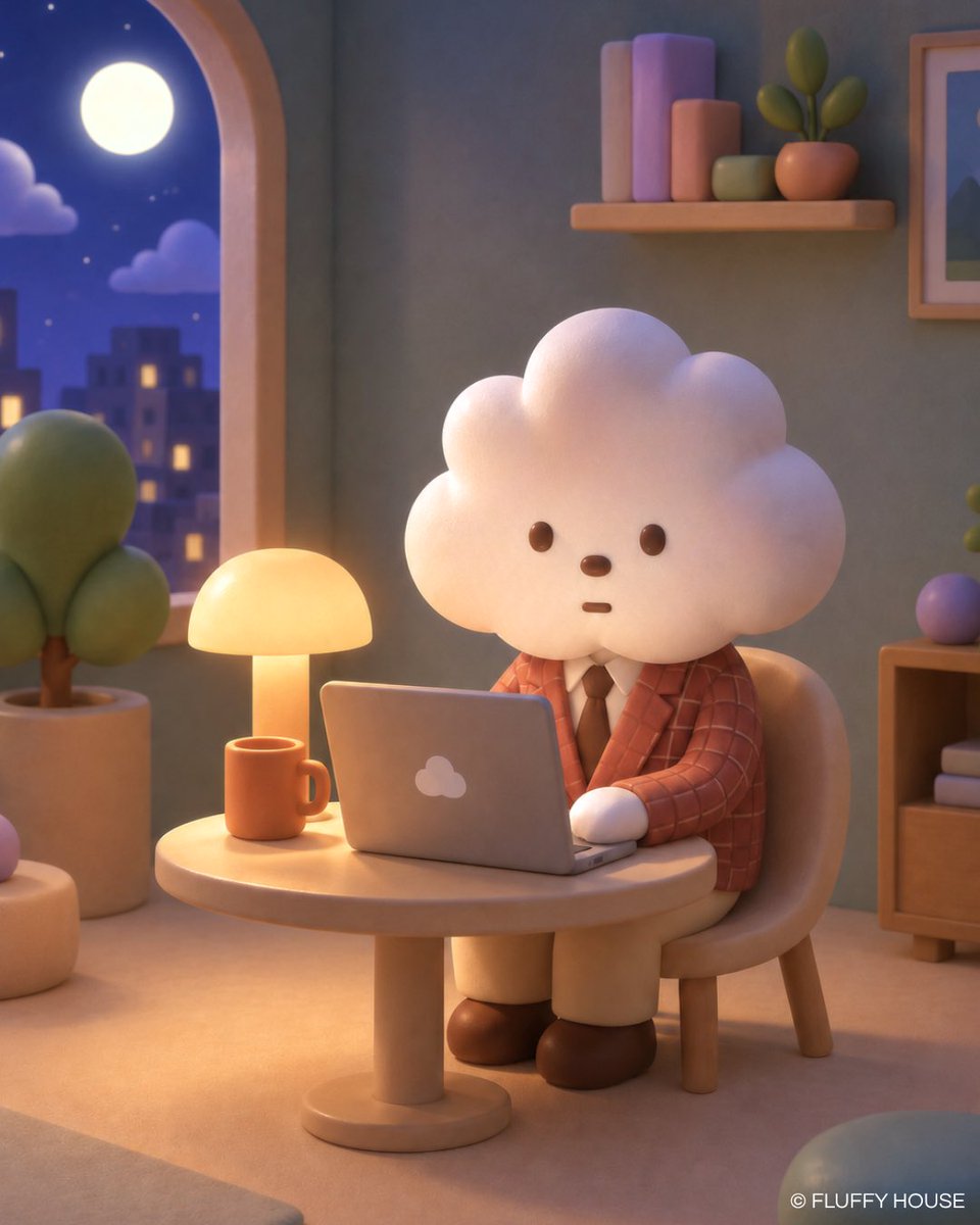 FluffyHouseCS's tweet photo. To everyone still working late on a Friday night:

Hang in there. 💻🌙
We all want to call it a day, but look on the bright side—
still having work to do isn’t such a bad thing these days. 😂

#FluffyHouse #MrWhiteCloud #FridayNight #Overtime #TGIF https://t.co/vSl5BYV91v