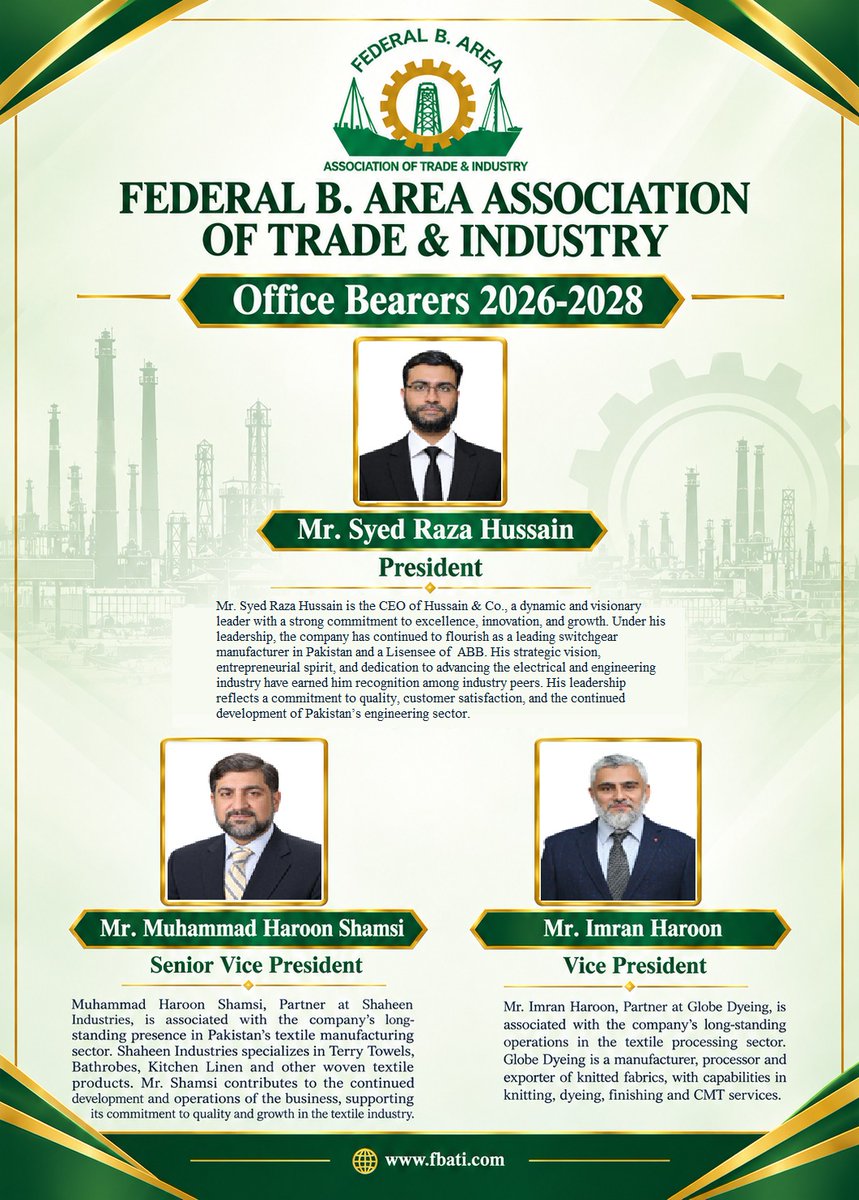 FederalArea's tweet photo. Newly Elected Office Bearers of Federal B. Area Association of Trade &amp; Industry for Term 2026-2028

The 37th Annual General Meeting of the Federal B. Area Association of Trade &amp; Industry (FBATI) was successfully held on 29th September 2026. https://t.co/JrJVYJnajE