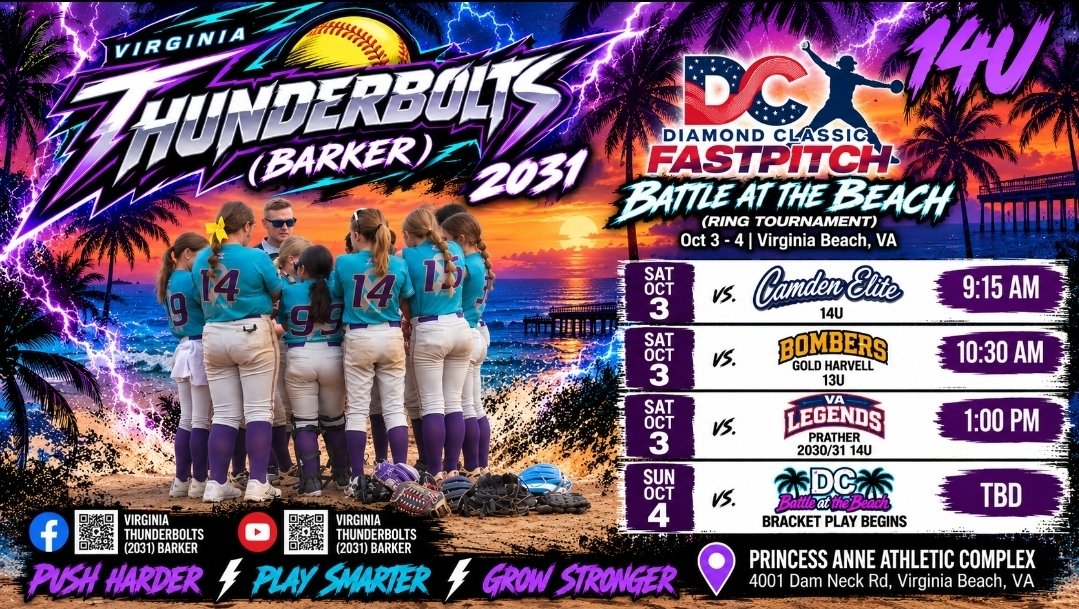 VAbolts2031's tweet photo. Girls are back at it again this weekend. 

DC fastpitch, sponsored by UNITY- Battle at the Beach

Virginia Beach, VA

#AllGasNoBrakes
#outwork
#strongertogether
#BoltsBoom⚡️ https://t.co/Zqfvdkpiz8