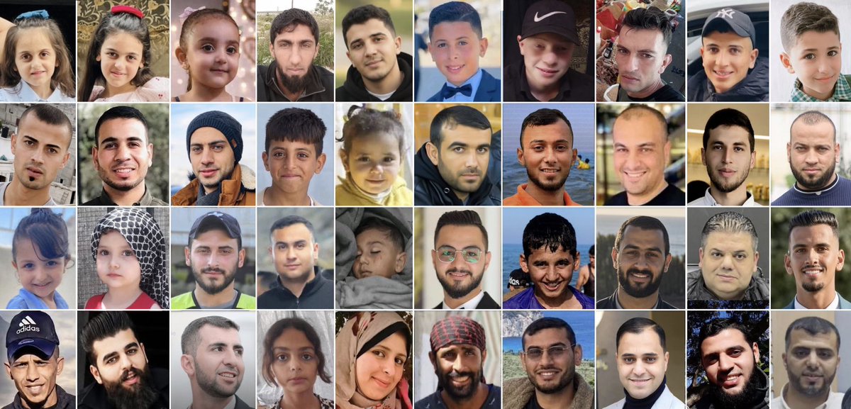 swilkinsonbc's tweet photo. There are over 40 victims missing from this collated image: the israelis killed all these men, women and children, and more, in September alone https://t.co/y7ssqilZNk