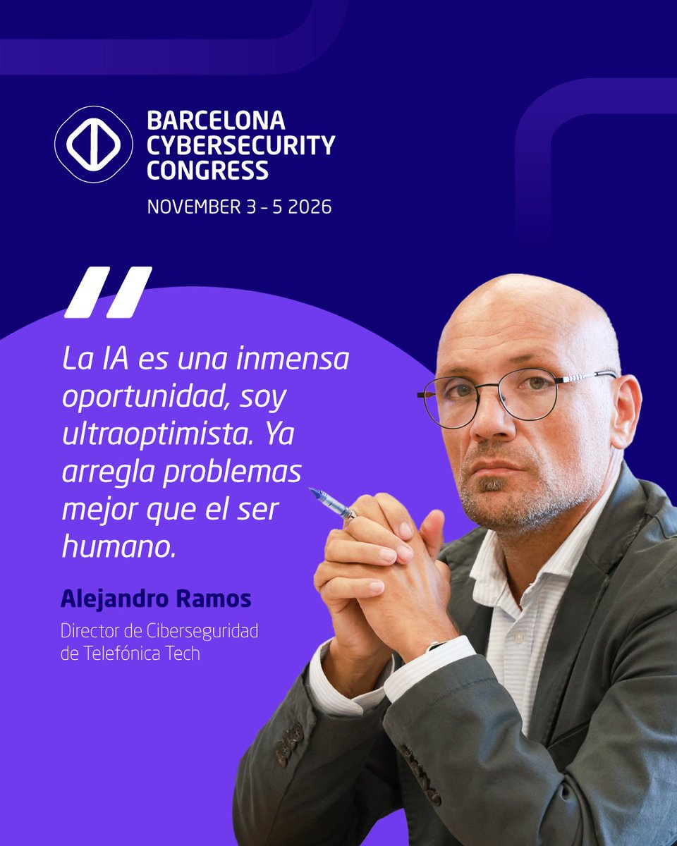 BcnCyberCon's tweet photo. What does a more secure digital future look like in the age of AI? 🔐

At the round table organized by @ElConfidencial and @fira_barcelona as part of Barcelona Cybersecurity Congress #BCC26, experts from the technology and financial sectors shared their perspectives on how artificial intelligence is transforming the cybersecurity landscape.

The discussion explored the need to stay ahead of emerging threats, strengthen digital resilience and find the right balance between innovation and security.

▶️ See some of the key reflections shared during the session.

@INCIBE
@ING_news
@TelefonicaTech
@TefTech_EN
@ibercaja

#Cybersecurity #ArtificialIntelligence #AI #DigitalTransformation