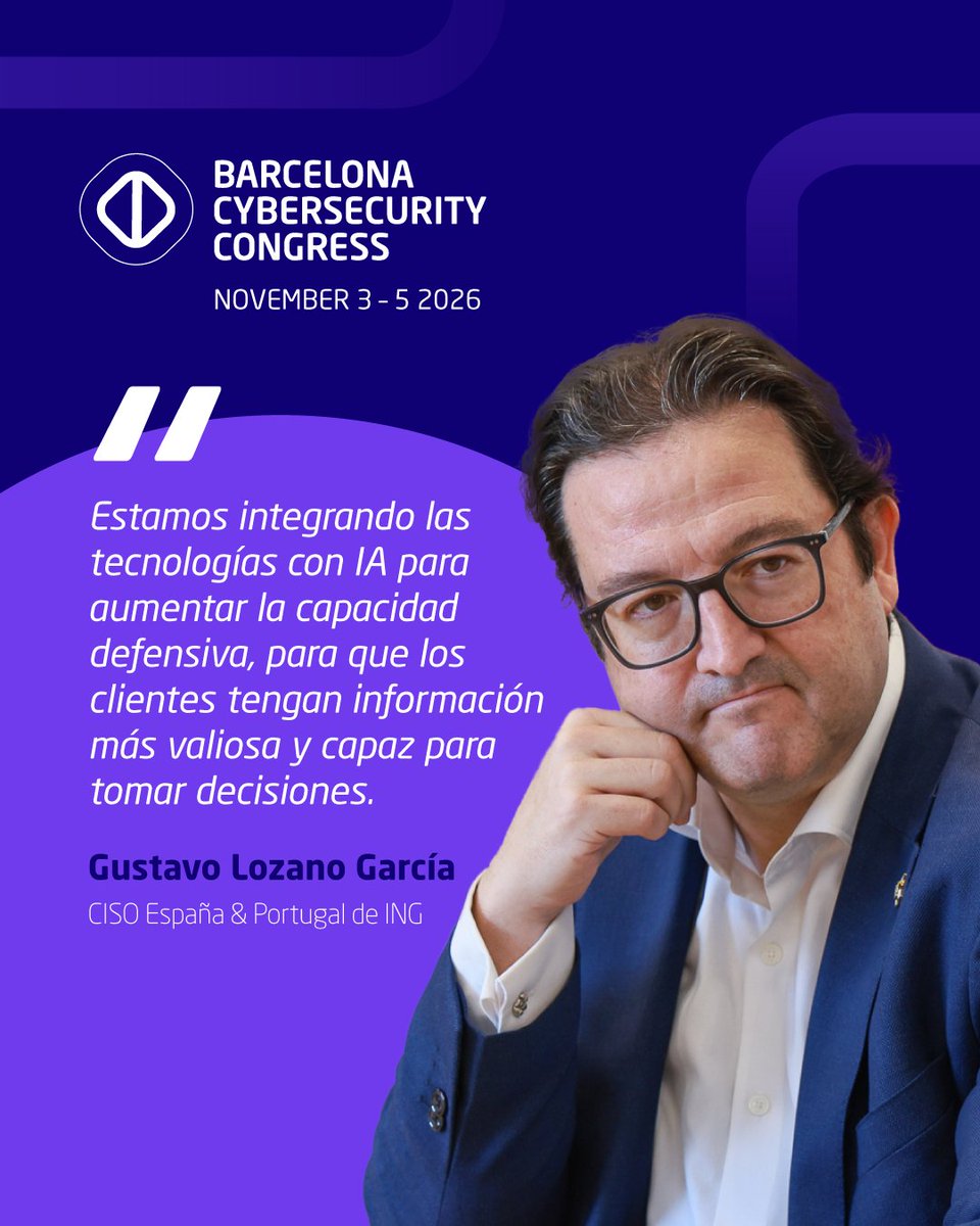 BcnCyberCon's tweet photo. What does a more secure digital future look like in the age of AI? 🔐

At the round table organized by @ElConfidencial and @fira_barcelona as part of Barcelona Cybersecurity Congress #BCC26, experts from the technology and financial sectors shared their perspectives on how artificial intelligence is transforming the cybersecurity landscape.

The discussion explored the need to stay ahead of emerging threats, strengthen digital resilience and find the right balance between innovation and security.

▶️ See some of the key reflections shared during the session.

@INCIBE
@ING_news
@TelefonicaTech
@TefTech_EN
@ibercaja

#Cybersecurity #ArtificialIntelligence #AI #DigitalTransformation