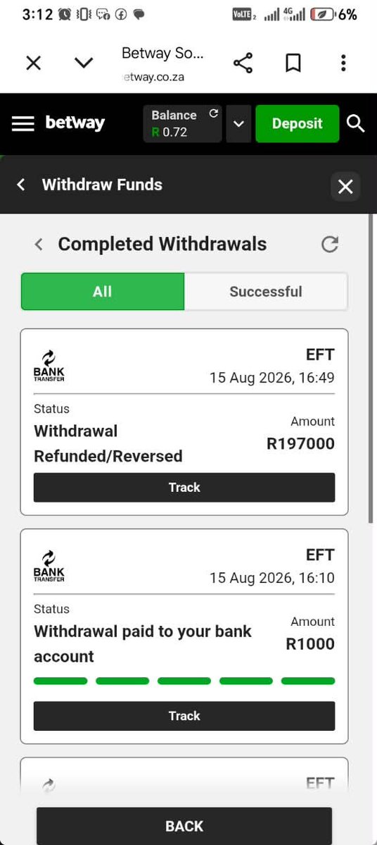 DaLeMa_ZA's tweet photo. Hey @betway @Betway_za is this how you treat player?
R197000.00 has disappeared on players credit account. You have been ignoring the player since August 2026 and you don't care, because you don't want to pay up. https://t.co/oPCkErzD7s