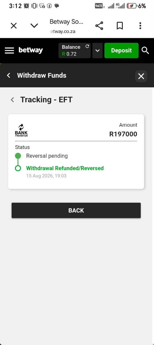 DaLeMa_ZA's tweet photo. Hey @betway @Betway_za is this how you treat player?
R197000.00 has disappeared on players credit account. You have been ignoring the player since August 2026 and you don't care, because you don't want to pay up. https://t.co/oPCkErzD7s