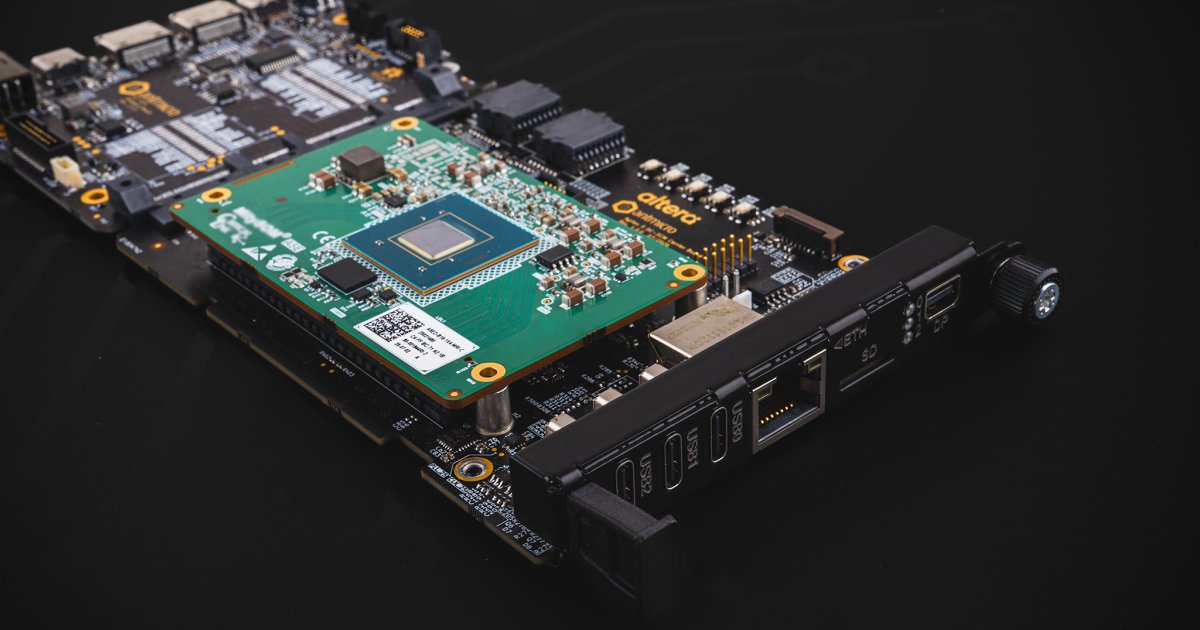 antmicro's tweet photo. In collaboration with @AlteraFPGA_, we created the Agilex 5 Modular DC-SCM Carrier Board, an open hardware, highly customizable DC-SCM design, compatible with Agilex 5 E-Series FPGAs. Read about its features, and how to use it with OpenBMC for configurable server management: https://t.co/2xKxAGREd1