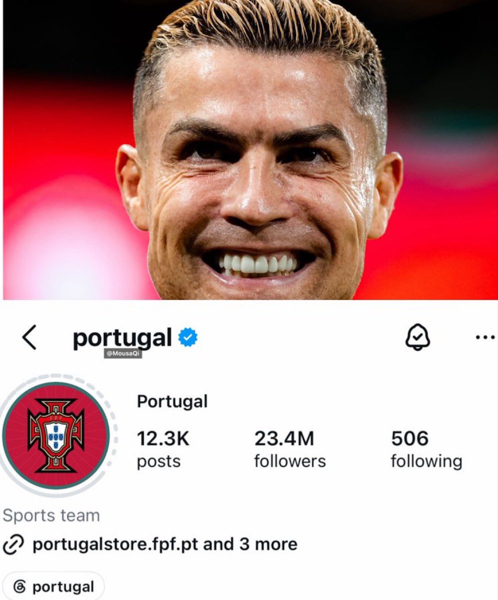 KORH_TAIM's tweet photo. 🚨🇵🇹منتخب البرتغال يفقد أكثر من مليون ونصف متابع حتي الان 'بالتزامن مع الأحداث ألاخيرة 🤯.المرتبطة بالأسطورة كريستيانو رونالدو
📉تراجع لافت في أرقام المتابعين خلال الفترة الأخيرة https://t.co/rGNVzfm60e