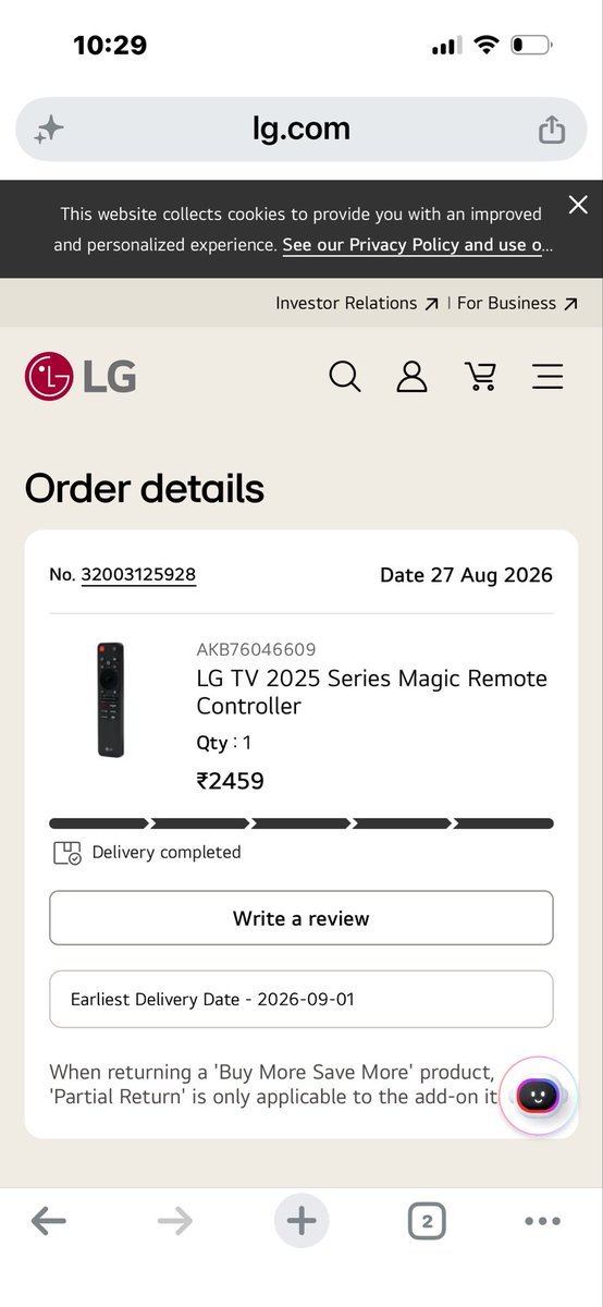 manishkumarlic's tweet photo. @LGIndia @LGE_Global #LG not expected from LG.Purchased Remote from online store. Without delivering it was marked as delivered in system. Customer care is worthless. Mail is not replied. Repenting why I switched from @Sony to @LGIndia . https://t.co/1voTqMZs70