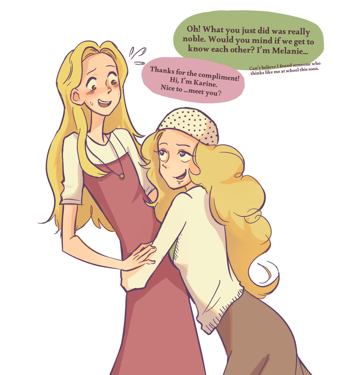 adiao_y3_green's tweet photo. I did this last month,The If AU:Karine made friends with Melanie before she catch up with Jenny……
probably will draw more about this but won't be soon :D
#Lesnombrils #thebellybuttons https://t.co/zE1BfGCXTF
