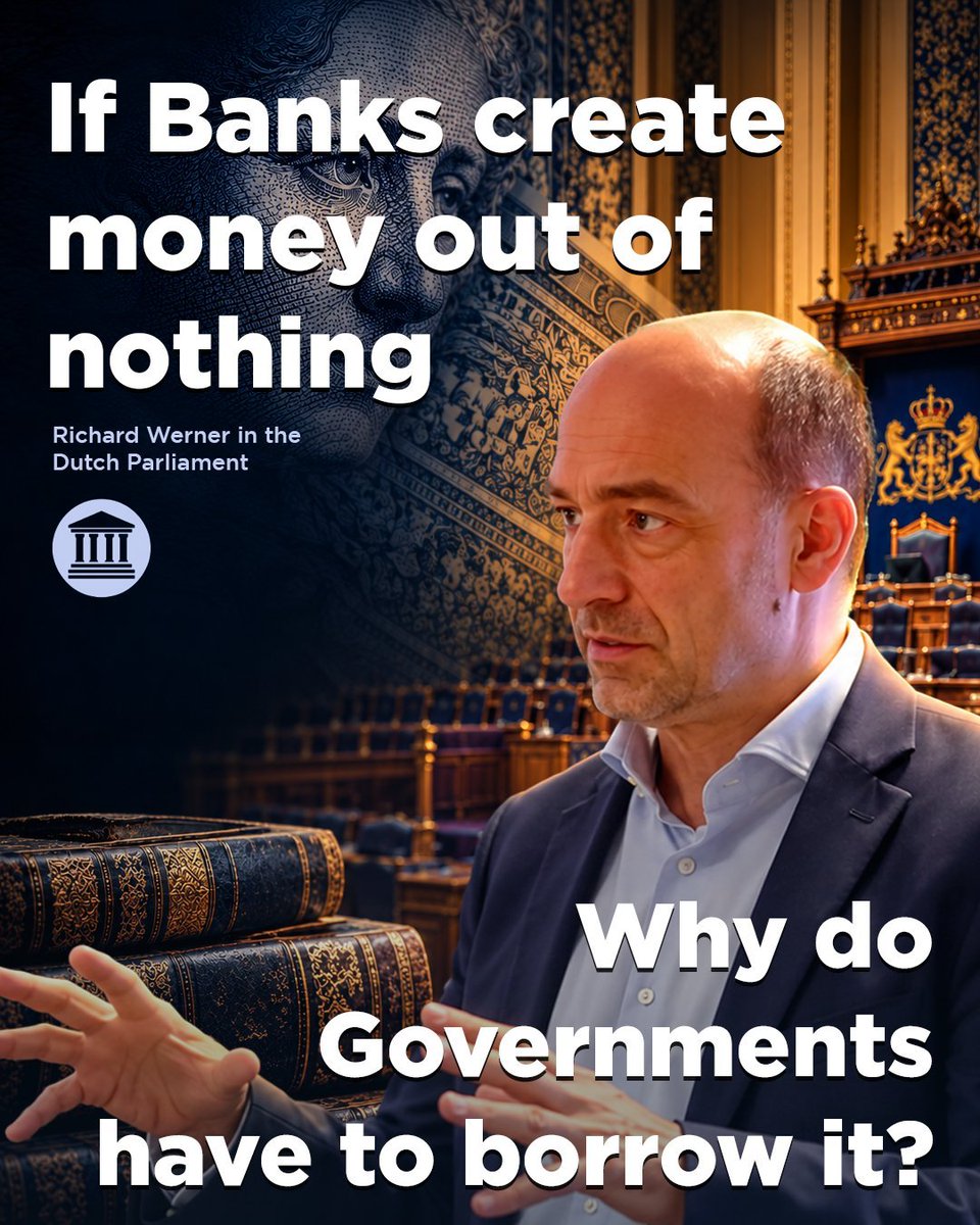 FVD_Intl's tweet photo. Banks create money through lending. Governments borrow it and pay interest.

Why?

FVD invited renowned economist @ProfessorWerner (@scientificecon) to the Dutch Parliament to explain who creates money and why governments remain in debt.

Watch it here: 
https://t.co/bqRXrxCac0 https://t.co/p82QymKgTe