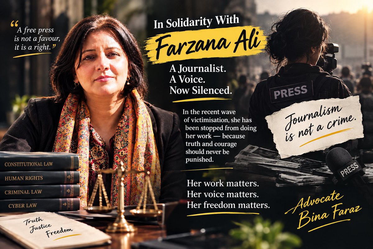 faraz_bina's tweet photo. No woman should be silenced for doing her work with courage &amp; conviction.

#StaystrongFarzanaAli https://t.co/hnRTTUMf9c