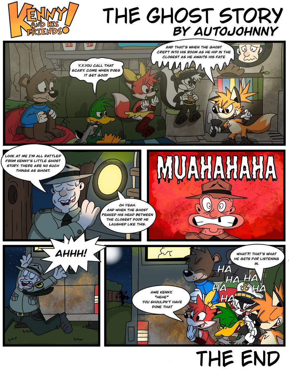 AutoJohnny's tweet photo. Kenny and his friends: The Ghost Story

 #furry #OC #webcomic #digitalart #cartoon #ArtistOnTwitter #artistsontwitter https://t.co/4SAWLWqDbJ