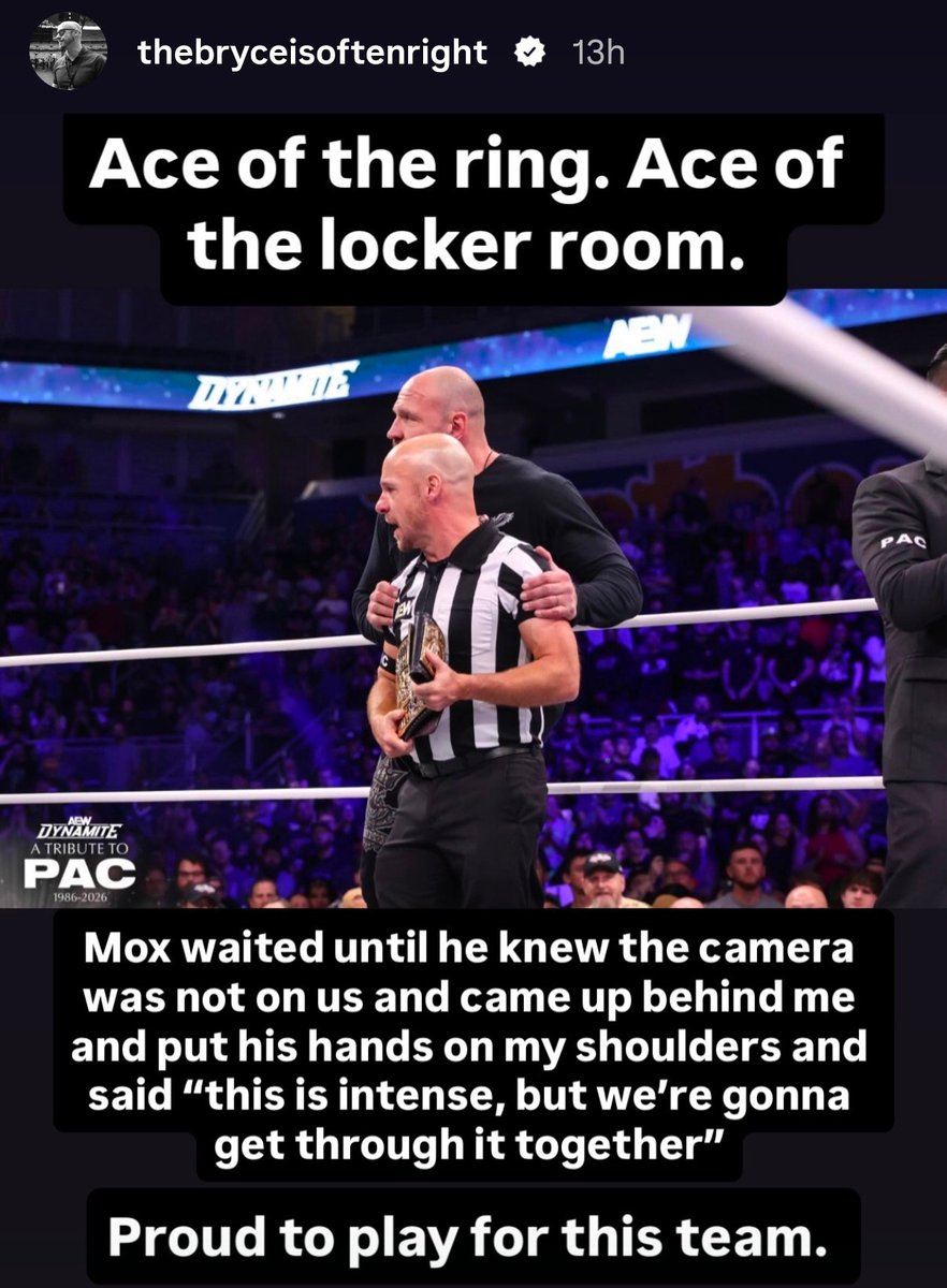 TheDrainmaker's tweet photo. Bryce Remsburg calls Jon Moxley the Ace of AEW’s locker room.

Mox told him: “this is intense, but we're gonna get through it together.” ❤️ https://t.co/EOyZom3KvY