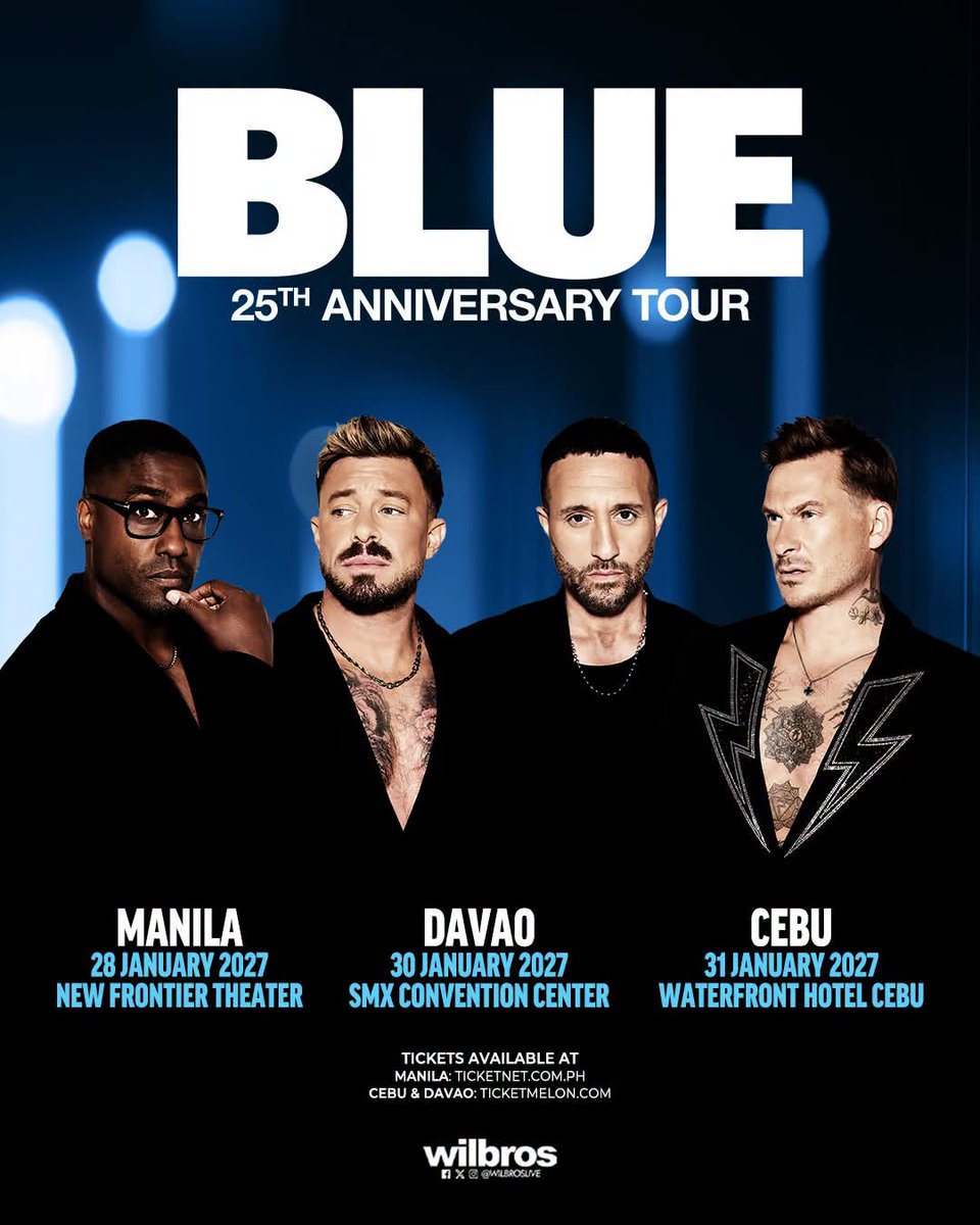 mtgh's tweet photo. English group @officialblue will also perform in Thailand (@livenationth) and the Philippines (@WilbrosLive) on their 25th Anniversary Tour in January 2027.

https://t.co/TuxJcpIcYl https://t.co/4lyPApdmgX