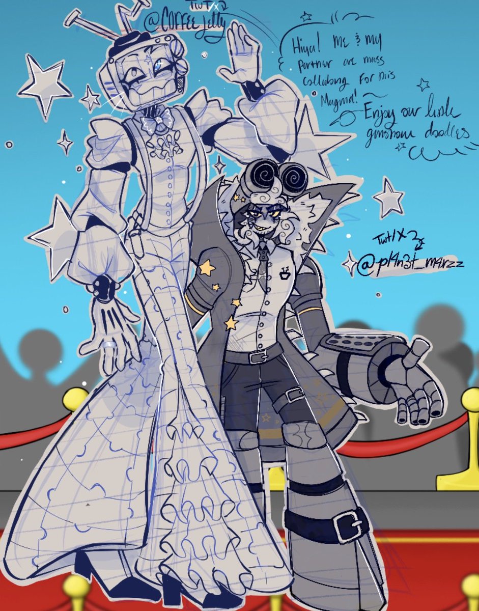 _C0ffeeJelly's tweet photo. Ft . @pl4n3t_m4rzz 

Collabed with my partner ( I drew puzzles — he drew wpnz ) more in replies 

#callingallvillans #CAV #gunshow #mrpuzzles #mrwpnz #smg4 https://t.co/K8JJ9V02JA