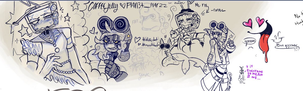 _C0ffeeJelly's tweet photo. Ft . @pl4n3t_m4rzz 

Collabed with my partner ( I drew puzzles — he drew wpnz ) more in replies 

#callingallvillans #CAV #gunshow #mrpuzzles #mrwpnz #smg4 https://t.co/K8JJ9V02JA