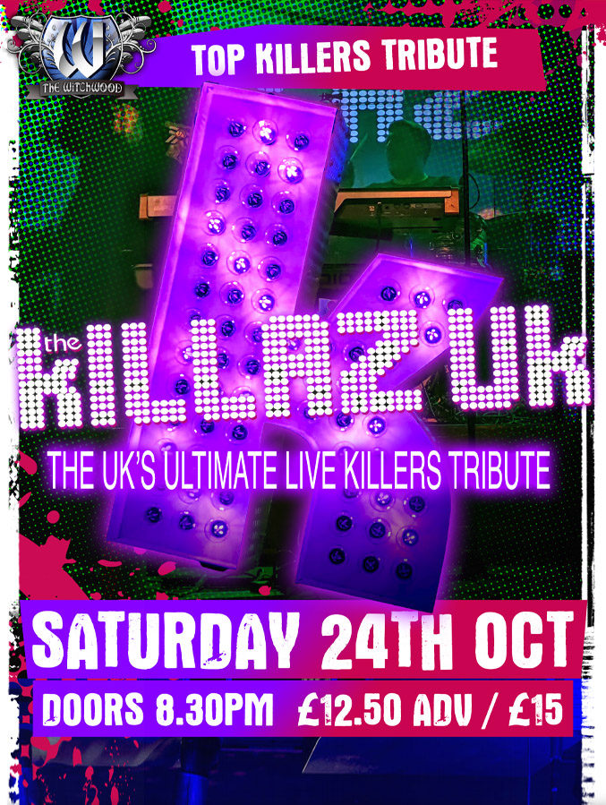 WitchwoodLive's tweet photo. The Killaz UK - The Killers Tribute โ Sat 24th Oct
Ticketshttps://thewitchwood.co.uk/product/the-killaz-uk-saturday-24th-october-2026/
Playing Mr Brightside, Smile Like You Mean It, Somebody Told Me...
#thewitchwood #thekillers #mrbrightside #indierock #indiemusic @thekillazuk https://t.co/8mjiqFrefu