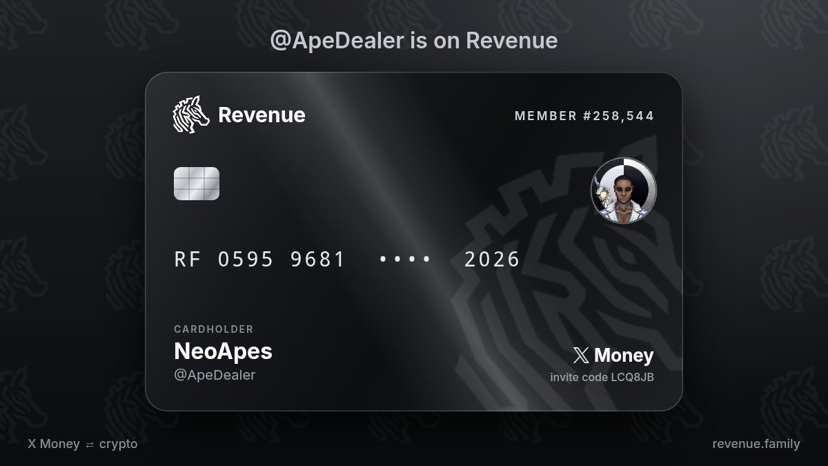 ApeDealer's tweet photo. 🚀 $REVENUE is getting interesting.

Revenue is building a crypto payment ecosystem around X Money → crypto.

👀 Welcome bonus
💰 Crypto withdrawals
🔄 Swap
⛓️ Robinhood Chain

👇 JOIN HERE
https://t.co/c3mT8JqPS3

DYOR.

#REVENUE #Crypto #Web3 #RobinhoodChain https://t.co/JH5MHmzYp7