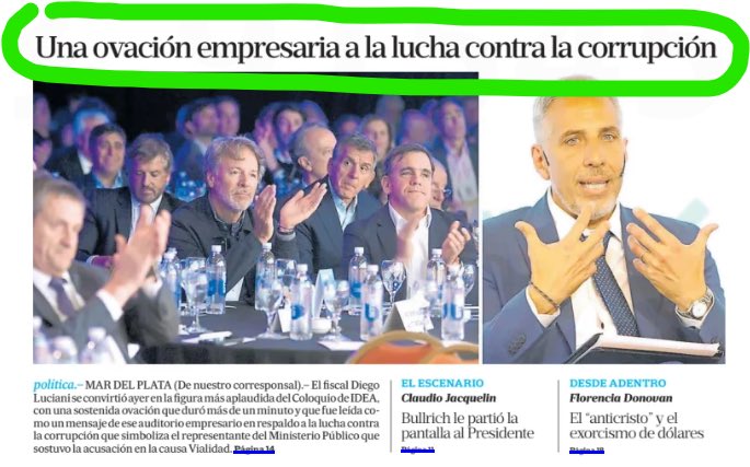 irsburger's tweet photo. Es todo muy surrealista, porque uno de los sectores más corruptos de la Argentina es, justamente, el empresariado. En todo caso, estarían aplaudiendo a un bandido de los suyos. https://t.co/nsAeumjrVs