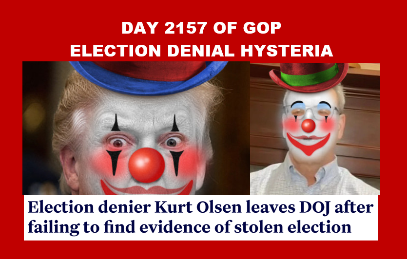 bennel62's tweet photo. Day 2157 of #GOP #electiondenier #hysteria #Trump #BiLLie #ClownShow #Circus starring conspiracy theorist Kurt Olsen https://t.co/oSPL6YXJCf https://t.co/JTGUm5U1lJ