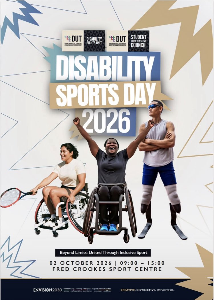 MpumeleloKB's tweet photo. DUT students and the university community are coming together today at the Fred Crookes Sports Centre, to celebrate inclusion, diversity and the power of sports.

#DUTDisabilitySportsDay
#Inclusivesports
#DUT
#DisabilityRights https://t.co/msjtlsMSdr