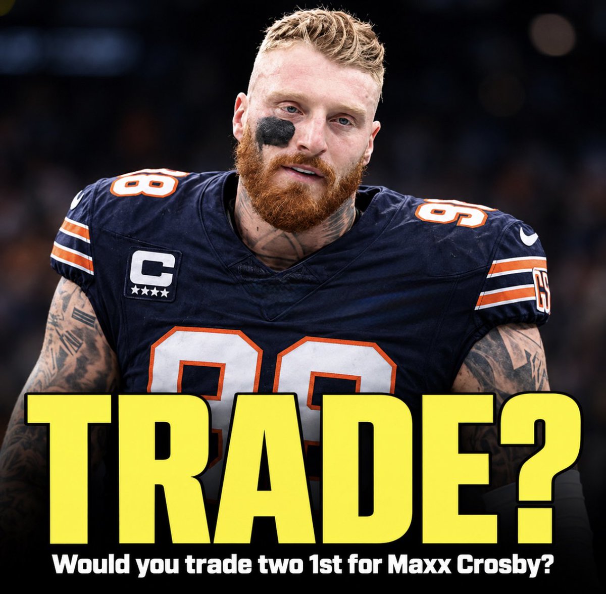 DieHard_Chicago's tweet photo. Is Maxx Crosby worth 2 1st round picks?

Is giving up the future worth becoming a Top 3 Super Bowl contender?

We get closer to a ring but it sets us back if it fails. https://t.co/LQrsW1Vljo