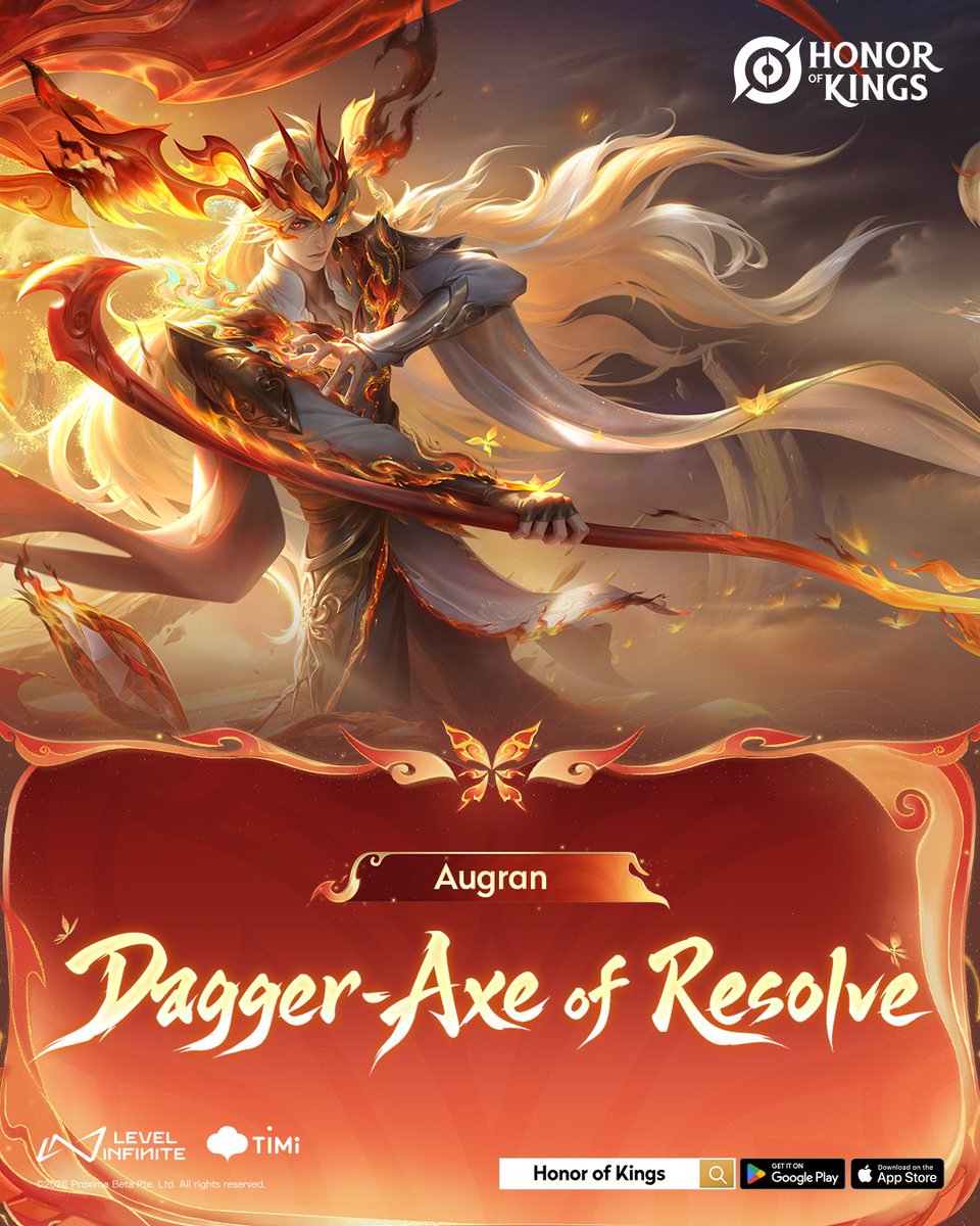 HOKIndia's tweet photo. ⚔️ Dagger-Axe of Resolve Augran is now available!
🛍️ Get this Legend skin directly from the Shop for a first-week discounted price of 1,350 Tokens.
#HonorofKings #HOK #Augran #DaggerAxeOfResolve https://t.co/4YbZ02AkN3