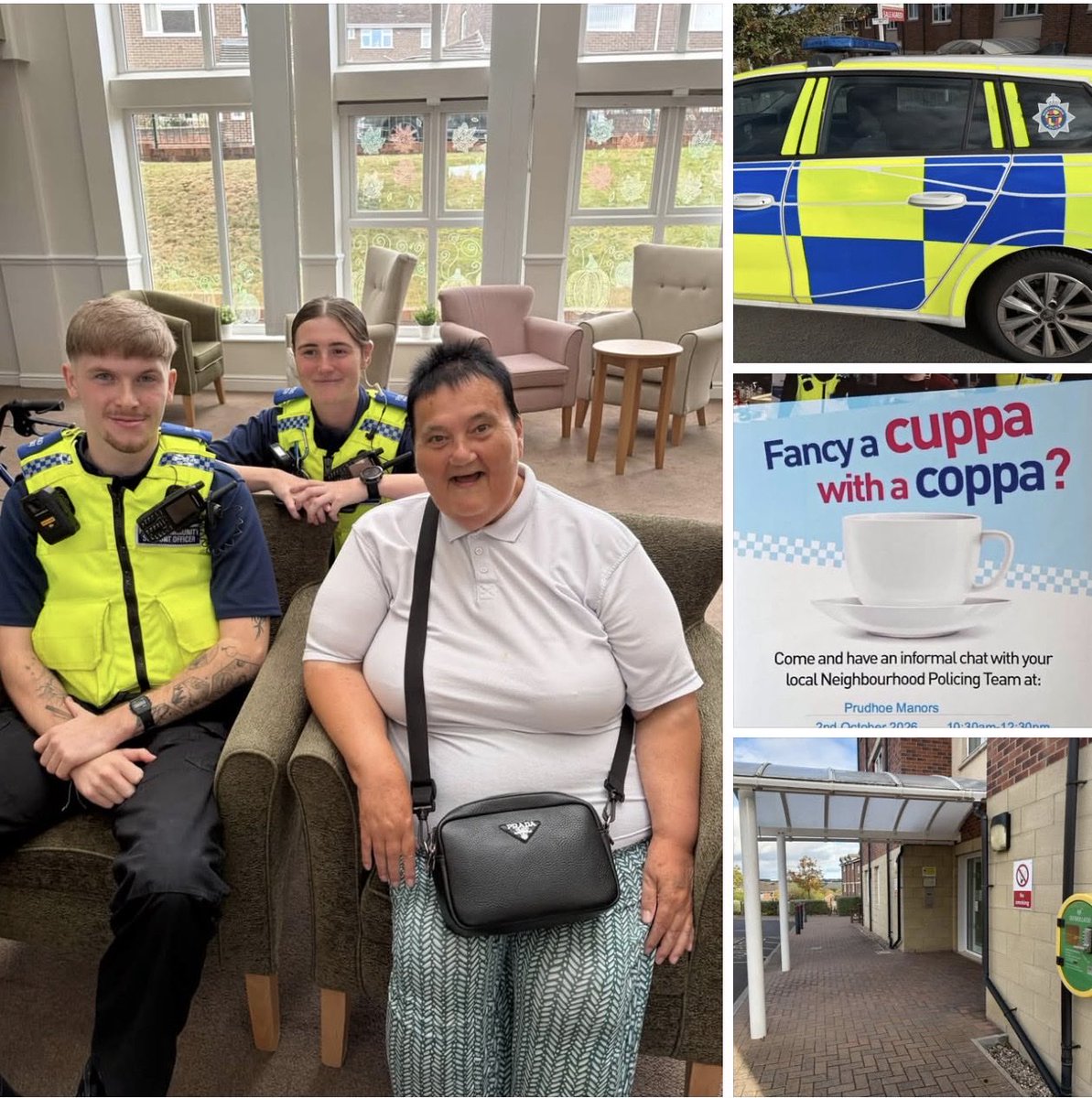 PrudhoeNland's tweet photo. Called into the @KarbonHomes The Manors, Prudhoe for a catch up with residents and the Police.
All Prudhoe residents are welcomed at these meetings.
@northumbriapol
#PrudhoeCommunity https://t.co/z75iMsBegk
