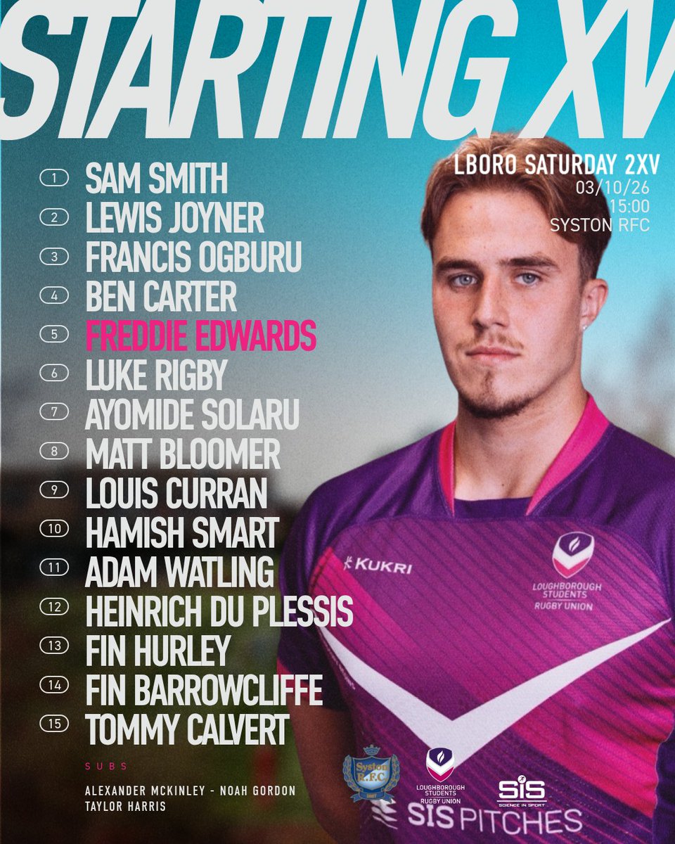 LboroRugby's tweet photo. TEAM ANNOUNCEMENTS 📣
Our two teams running out tomorrow, Nat 2 travels to Clifton whilst our Saturday 2nd team goes to Syston 💪
#NationalLeagueRugby #CLIvsLOU #africanviolet #lwow https://t.co/ycwGgUEpto