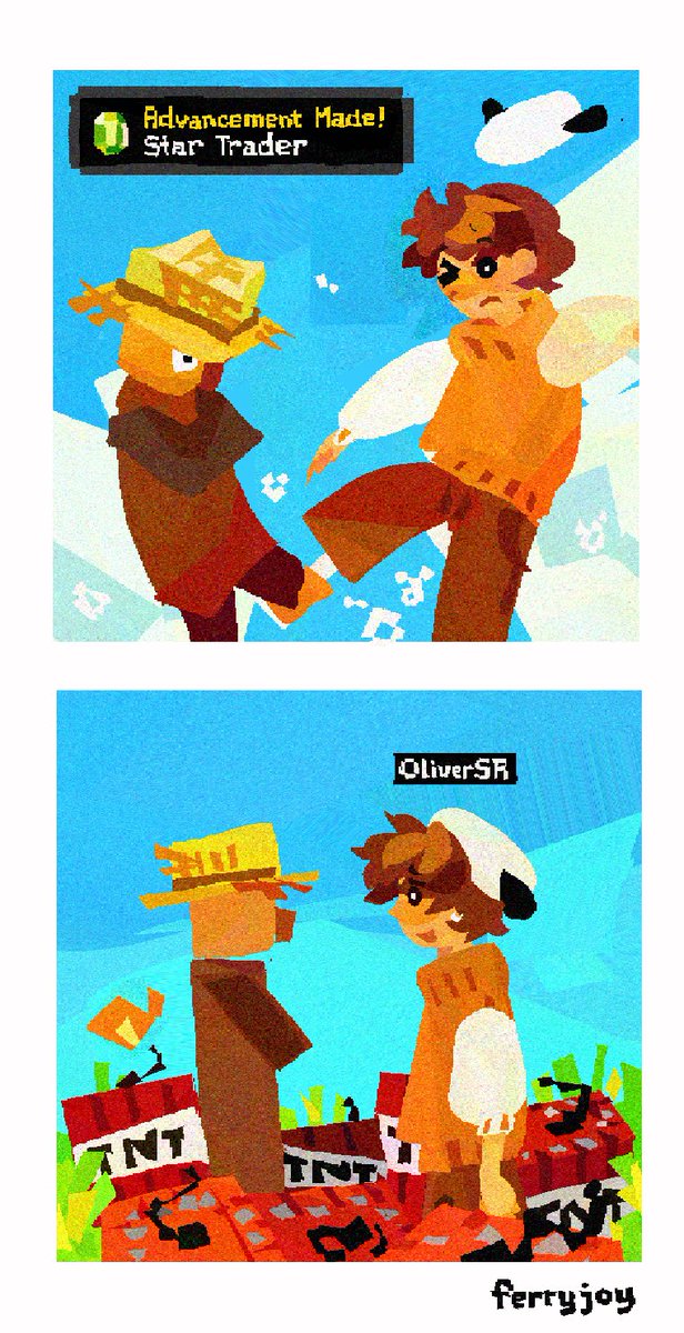 ferryjoyy's tweet photo. day 1&amp;2: sky &amp; ocean #mcsrtober https://t.co/kmrzvePyKK